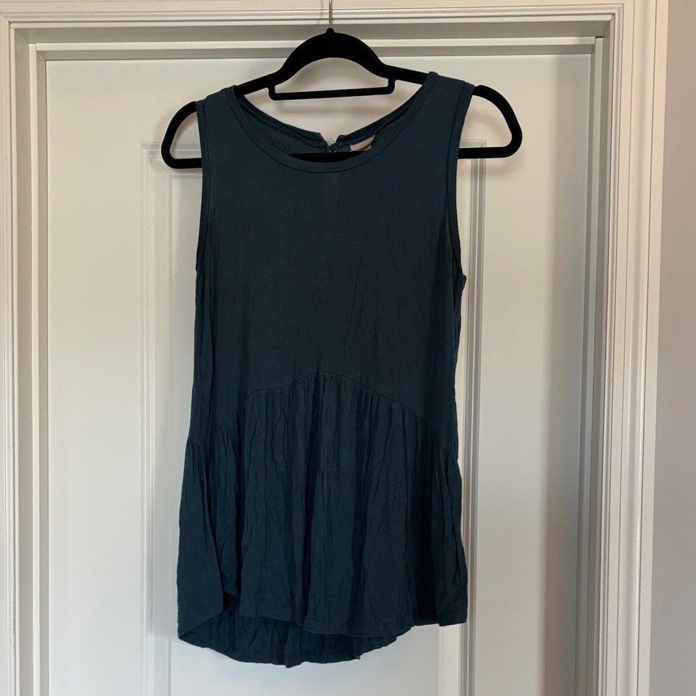 Mossimo Supply Co. Sleeveless Peplum Tank Top - Teal Blue